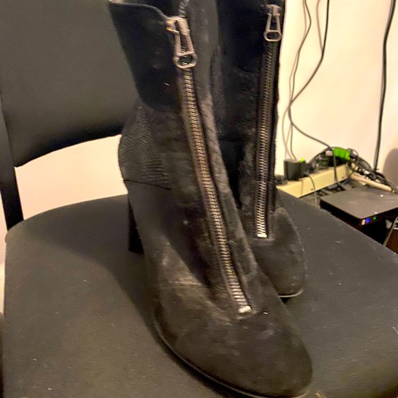 Anne Klein suede and animal hair heed boots - Picture 5 of 5